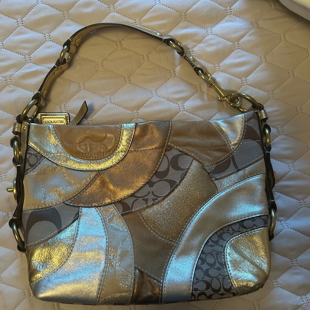 Vintage Gold Patchwork Coach purse
